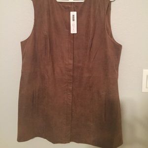 Beautiful faux leather , long vest